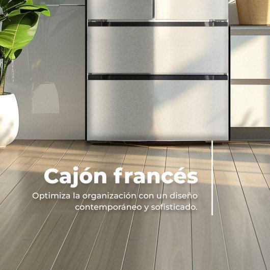 Frigorífico Francês Evvo F80x Total No Frost 183cm 510L Inox
