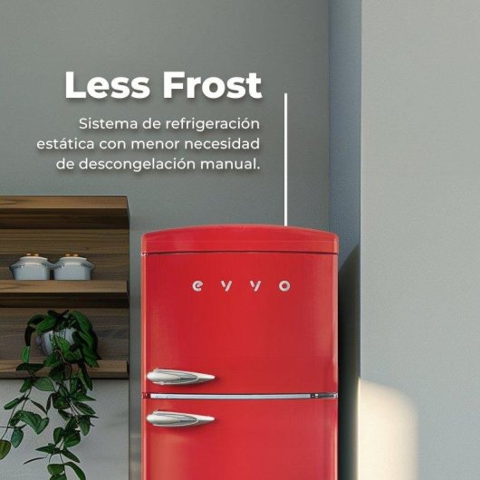 Frigorífico Dos Puertas Evvo F50 Retro Total No Frost 179,5cm 312L E Gris