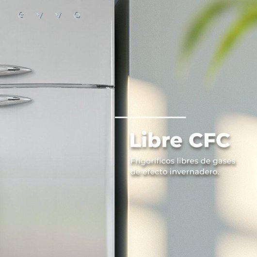 Frigorífico Dos Puertas Evvo F50 Retro Total No Frost 179,5cm 312L E Gris