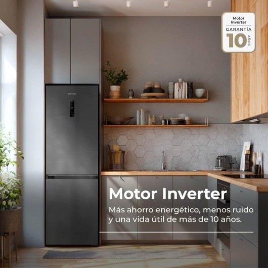 Frigorífico Combi Evvo F56DX Total No Frost 180cm 320L D Inox