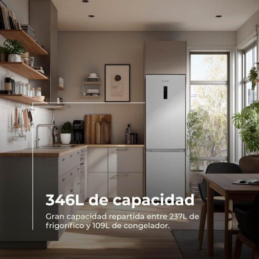 Frigorífico Combi Evvo Home F59 Total No Frost 185cm 346L D Blanco