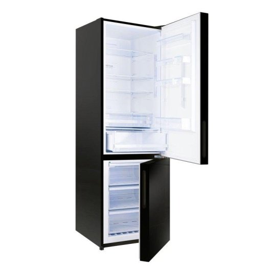 Frigorífico Combi Evvo Home EVVO F60B Glass Total No Frost 200cm 341L E Negro