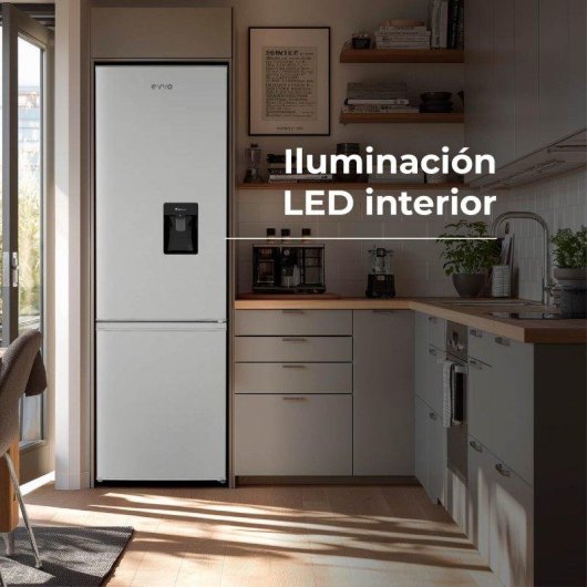 Frigorífico Combi Evvo Home F51 Pro Aqua Defrost 185cm 268L D Blanco Dispensador Agua