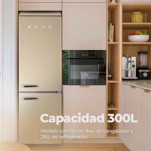Frigorífico Combi Evvo F55BG Defrost 192cm 300L E Beige