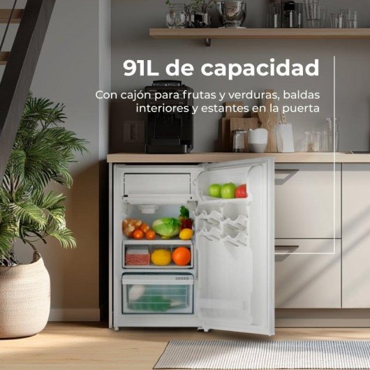 Frigorífico Mini Evvo Home F24 Defrost 83cm 91L E Blanco