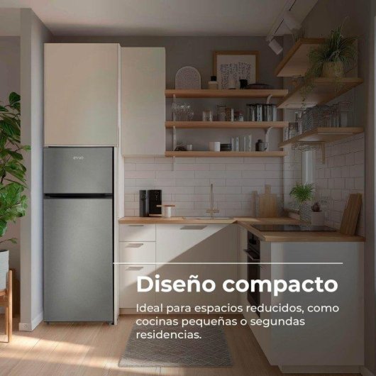 Frigorífico Combi Evvo Home F41s Defrost 141cm 210L E Plata Motor Inverter