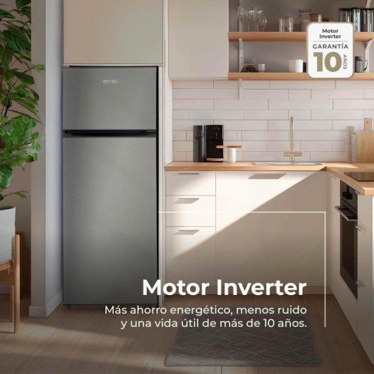 Frigorífico Combi Evvo Home F41s Defrost 141cm 210L E Plata Motor Inverter