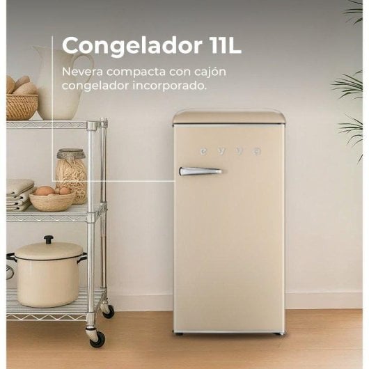 Frigorífico Mini Evvo F26BG Defrost 90cm 95L E Beige
