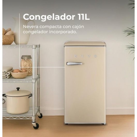 Frigorífico Mini Evvo F26BG Defrost 90cm 95L E Beige