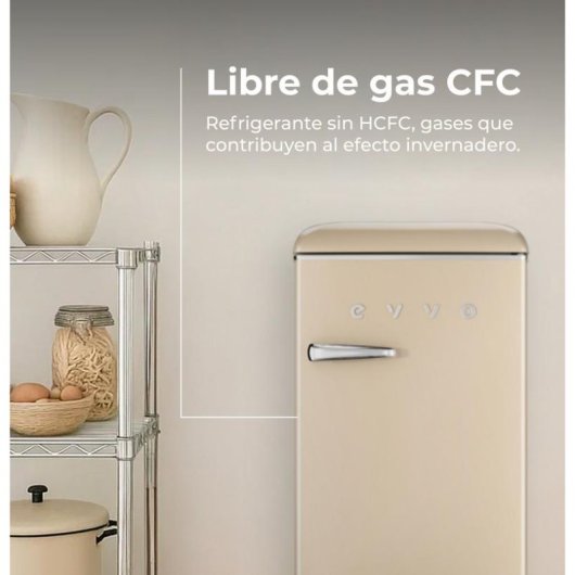 Frigorífico Mini Evvo F26BG Defrost 90cm 95L E Beige