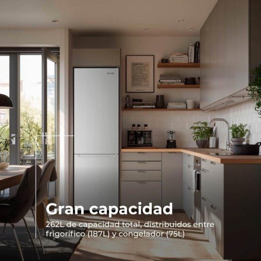 Frigorífico Combi Evvo Home EVVO F51 Defrost 176cm 262L E Blanco
