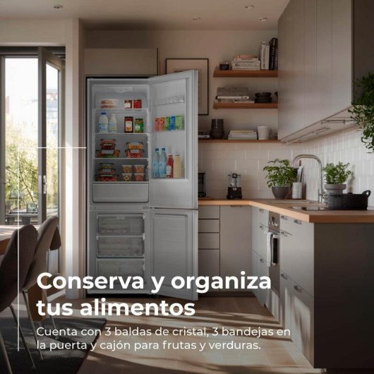 Frigorífico Combi Evvo Home EVVO F51 Defrost 176cm 262L E Blanco