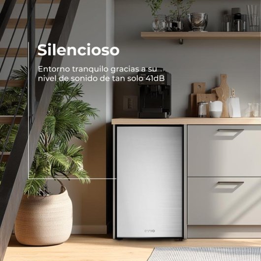 Frigorífico Mini Evvo Home F24X Defrost 83 cm 91 L E Acero inoxidable