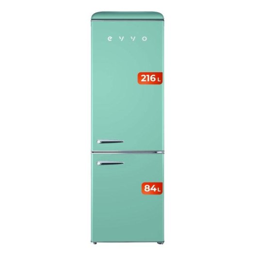 Frigorífico Combi Evvo F55G Defrost 192cm 300L E Verde Pastel