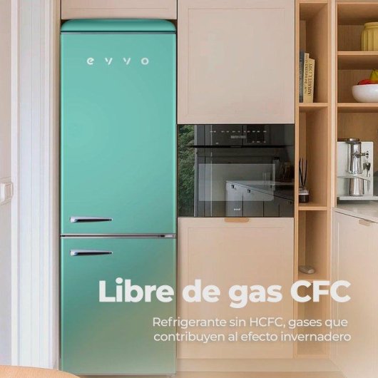 Frigorífico Combi Evvo F55G Defrost 192cm 300L E Verde Pastel
