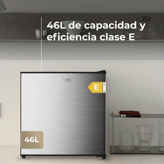 Frigorífico Mini Evvo F22x Defrost 48cm 46L E Inox