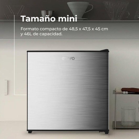 Frigorífico Mini Evvo F22x Defrost 48cm 46L E Inox