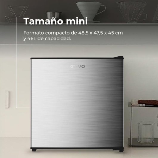 Frigorífico Mini Evvo F22x Defrost 48cm 46L E Inox
