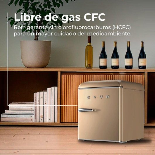 Frigorífico Mini Evvo F20BG Defrost 55cm 45L E Beige