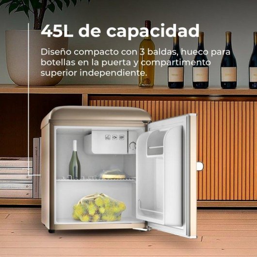 Frigorífico Mini Evvo F20BG Defrost 55cm 45L E Beige