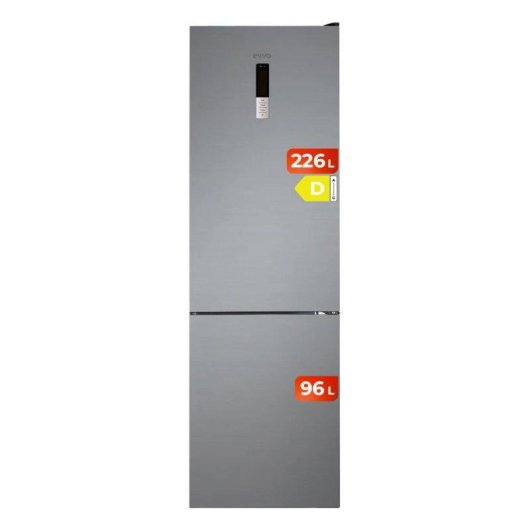 Frigorífico Combi Evvo F55X Total No Frost 186cm 322L D Inox