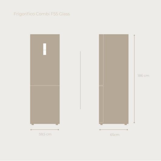Frigorífico Combi Evvo F55w Glass Total No Frost 186cm 322L D Branco