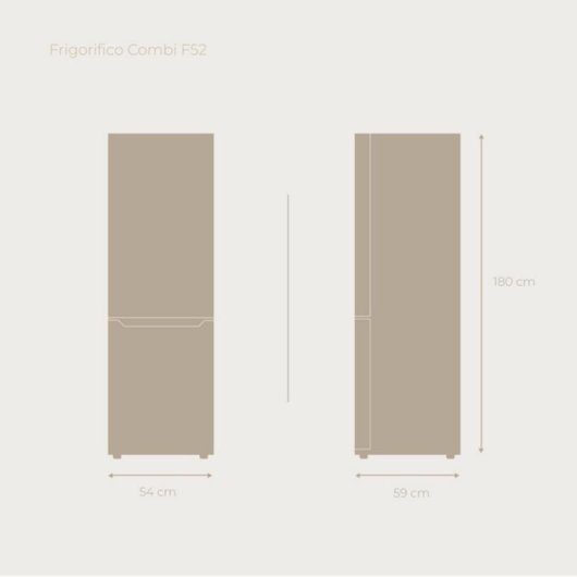 Frigorífico Combi Evvo Home F52 Total No Frost 180cm 250L E Blanco