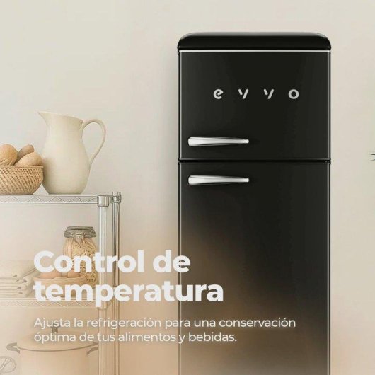 Frigorífico Dos Puertas Evvo F45BK Defrost 148,2cm 215L E Negro