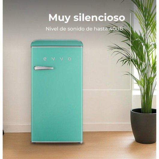 Frigorífico Mini Evvo F26G Vintage 90cm 95L E Verde Aquamarina