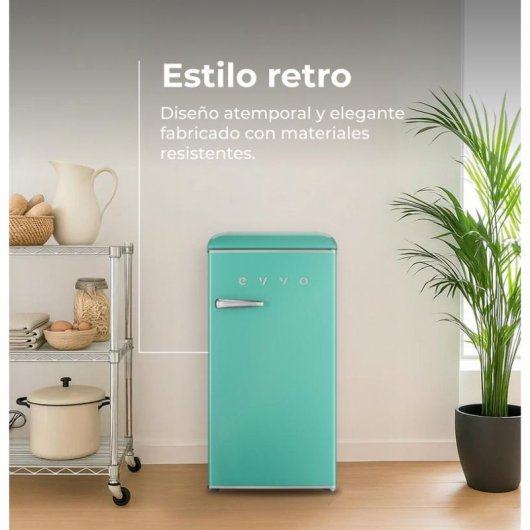 Frigorífico Mini Evvo F26G Vintage 90cm 95L E Verde Aquamarina