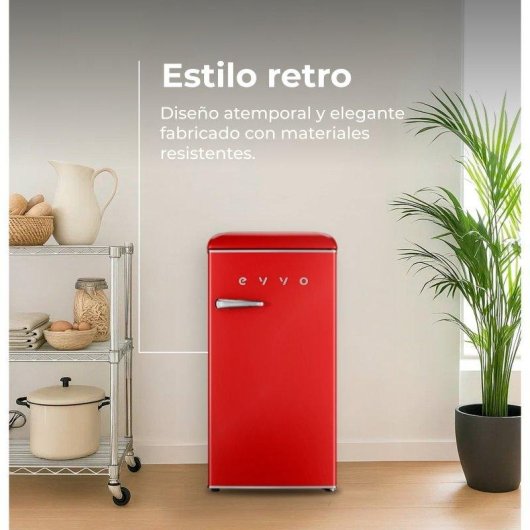 Frigorífico Mini Evvo F26R Retro Defrost 90cm 95L E Vermelho