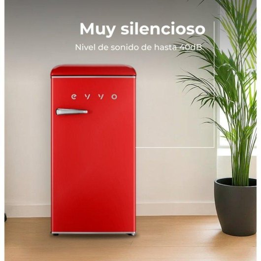 Frigorífico Mini Evvo F26R Retro Defrost 90cm 95L E Vermelho