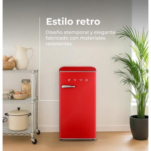 Frigorífico Mini Evvo F26R Retro Defrost 90cm 95L E Vermelho