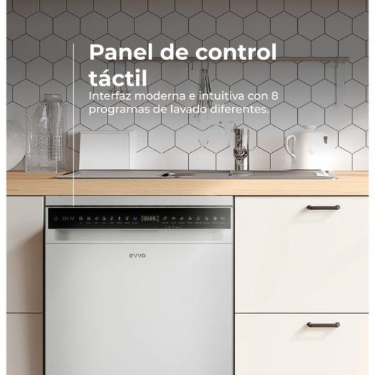 Lavavajillas Evvo Home D4YX 16 cubiertos Clase C Extra Silent Inox