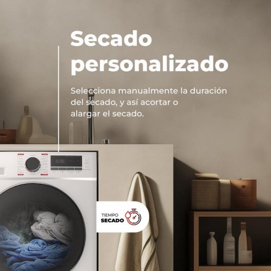 Secadora de condensación Evvo Home Nature S8 D 8 kg Clase D con bomba de calor y sensor de humedad