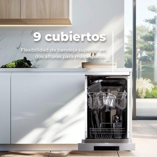 Lavavajillas Evvo EVVO D1X Slim 9 cubiertos E con media carga y panel oculto