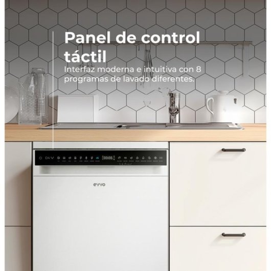 Lavavajillas Evvo Home D4Y 16 cubiertos Clase C con motor inverter silencioso