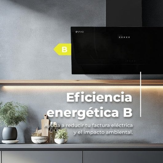 Campana extractora Evvo CE40 Canalisation 60cm 350m³/h Cristal noir