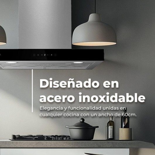 Campana extractora Evvo CE31 Abluft Umluft 60cm mit Touchsteuerung und LED