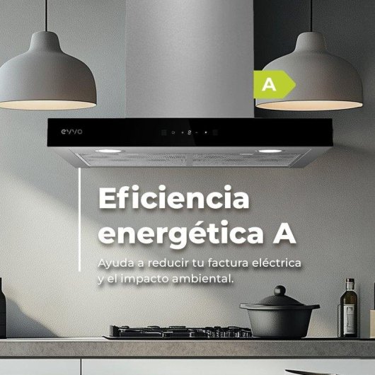 Campana extractora Evvo CE31 Abluft Umluft 60cm mit Touchsteuerung und LED