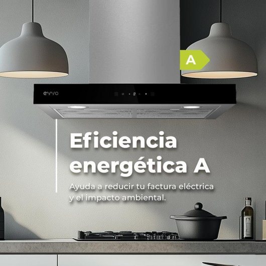 Campana extractora Evvo CE31 Abluft Umluft 60cm mit Touchsteuerung und LED