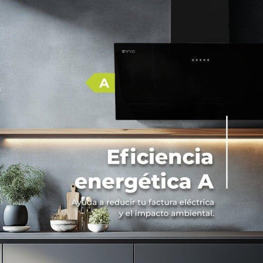 Campana extractora Evvo CE45 Abluft Umluft 90cm 650m³/h mit Touchsteuerung
