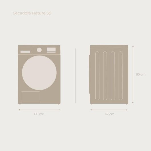 Secadora de condensación Evvo Home Nature S8X D 8 kg Clase D con bomba de calor y sensor de humedad