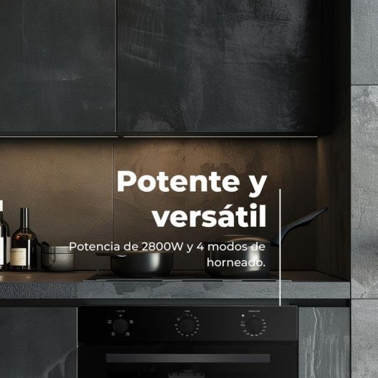Horno Multifunción Evvo Home H10 77L 60cm Hidrolítico A Grill Vapor Negro