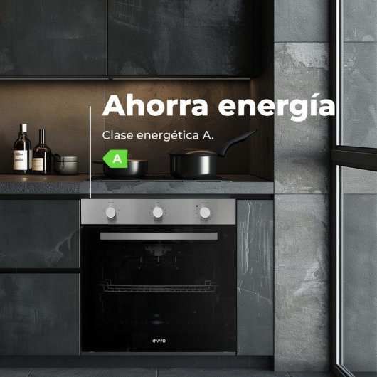 Horno Multifunción Evvo Home H10 77L 60cm Hidrolítico A Grill Vapor Inox