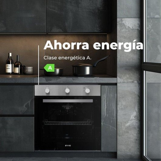 Horno Multifunción Evvo Home H10 77L 60cm Hidrolítico A Grill Vapor Inox