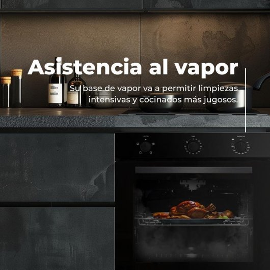 Horno Multifunción Evvo Home H10 77L 60cm Hidrolítico A Grill Vapor Inox