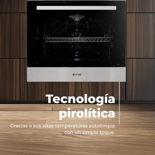 Horno Multifunción Evvo Home H30 Pyro 81L 60cm Pirolítico A AirFryer Negro