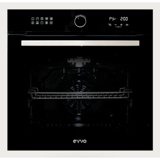Horno Multifunción Evvo Home H30 Pyro 81L 60cm Pirolítico A AirFryer Negro