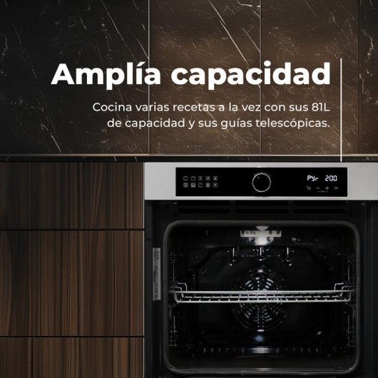 Horno Multifunción Evvo Home H30 Pyro 81L 60cm Pirolítico A AirFryer Negro